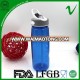 PCTG Trian hot filling clear plastic custom water bottle wtih twisted cap